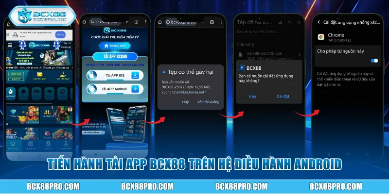 Tiến hành tải app BCX88 trên hệ điều hành Android